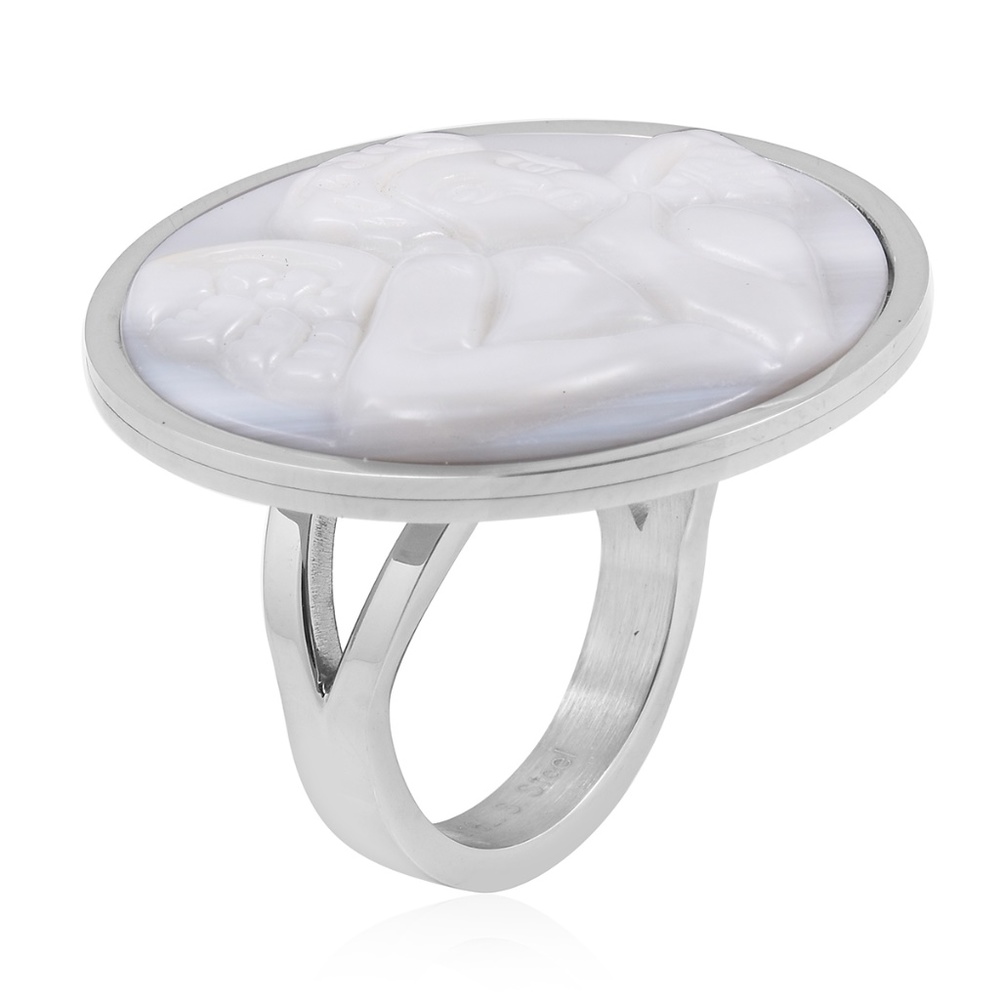 Cameo Stainless Steel Ring TGW 15.000 Cts - Picture 2 of 4